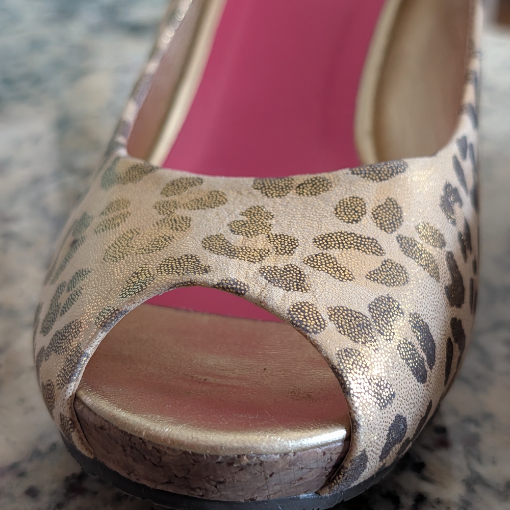 Lilly Pulitzer Leopard Print Resort Chic Wedge Sandal Sz 8.5 - Picture 5 of 14